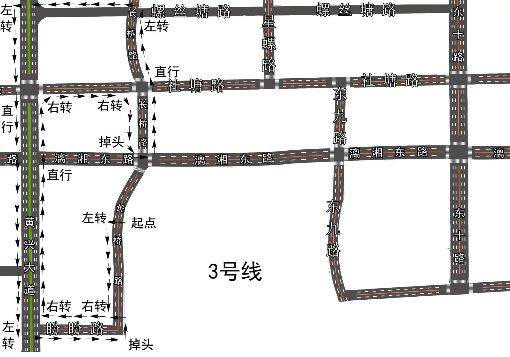 星沙考场科目三线路图图片