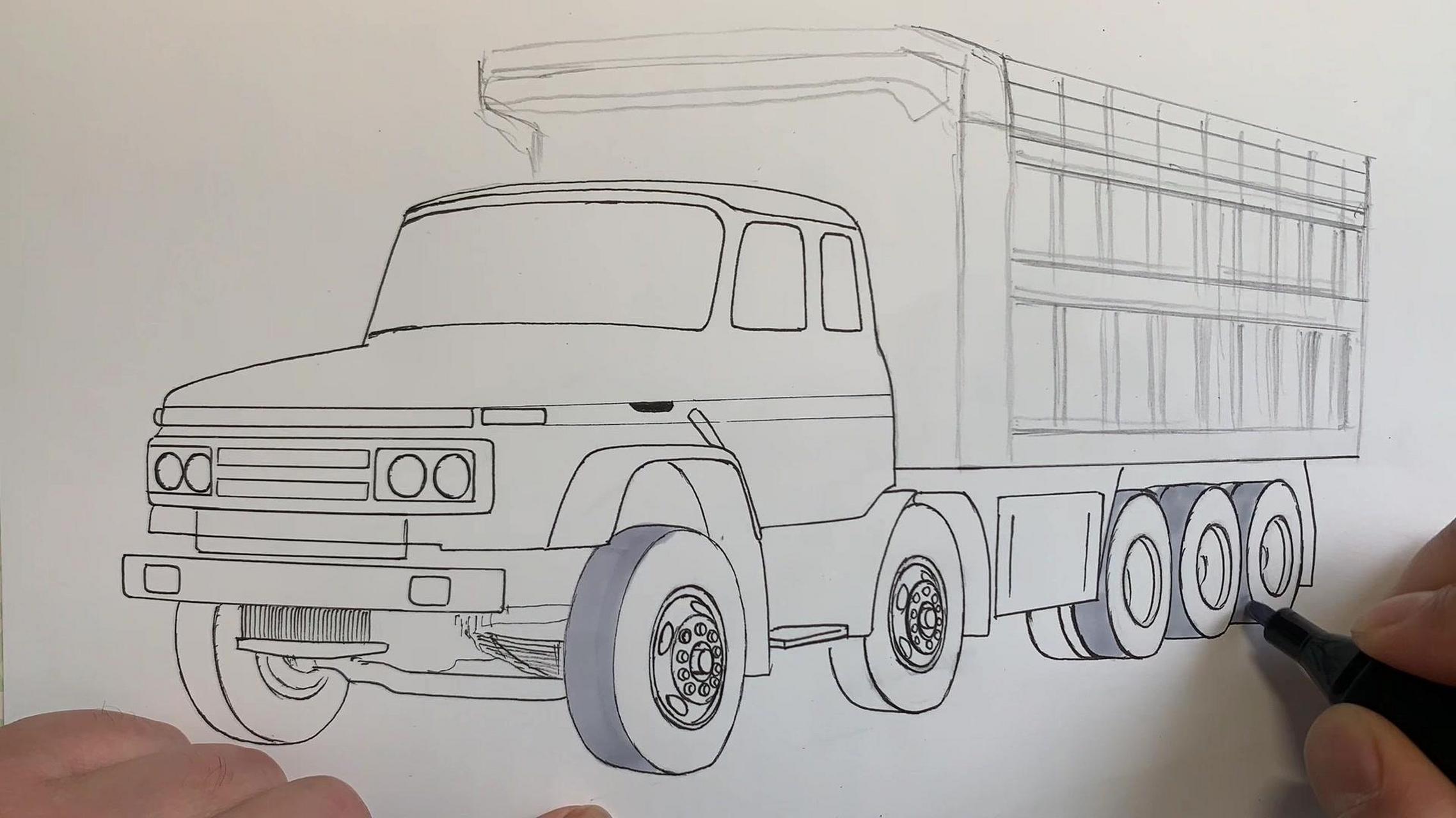 一汽解放卡车画的好看吗解放卡车