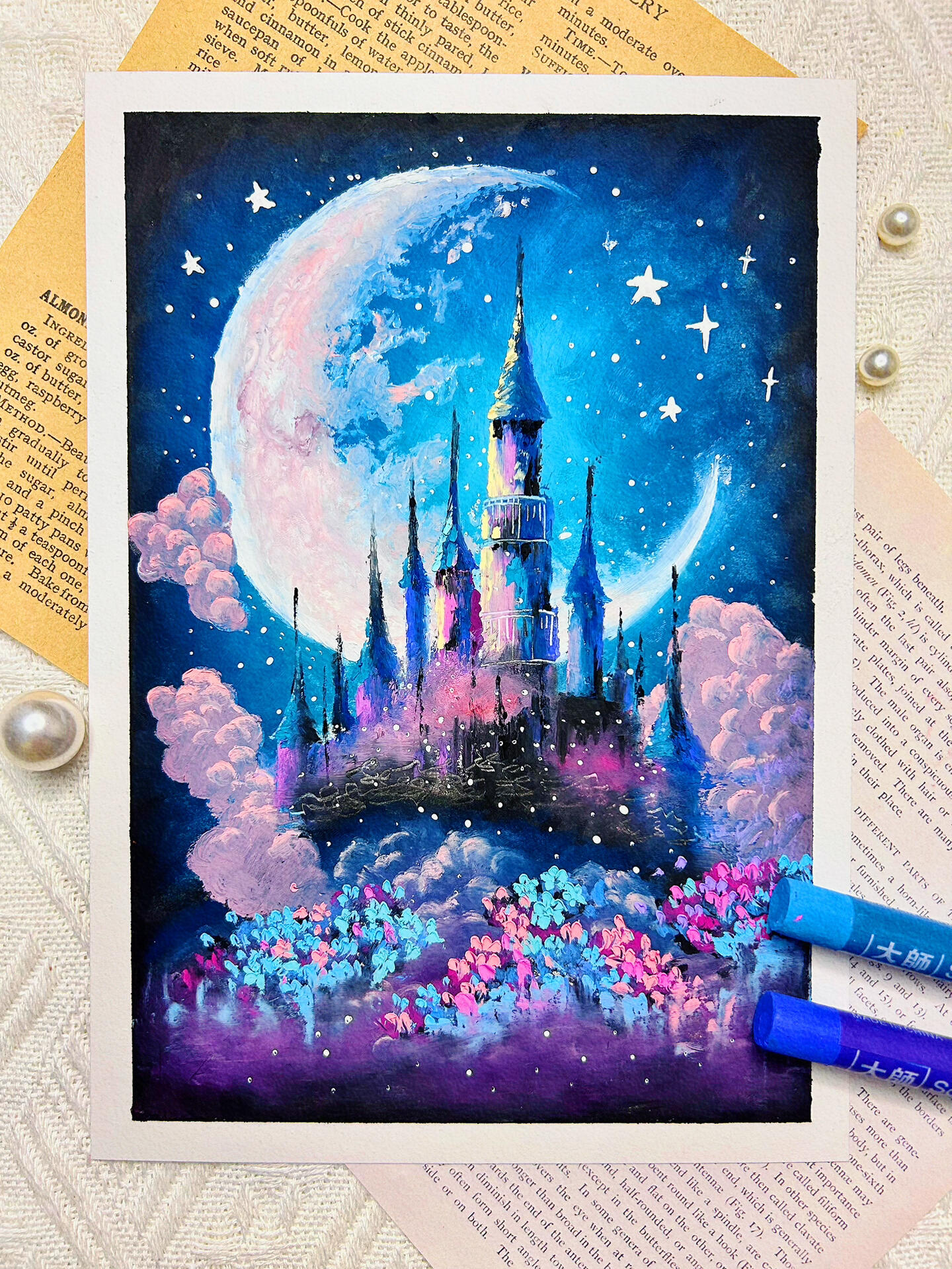 油画棒|梦幻城堡(附步骤图和细节图