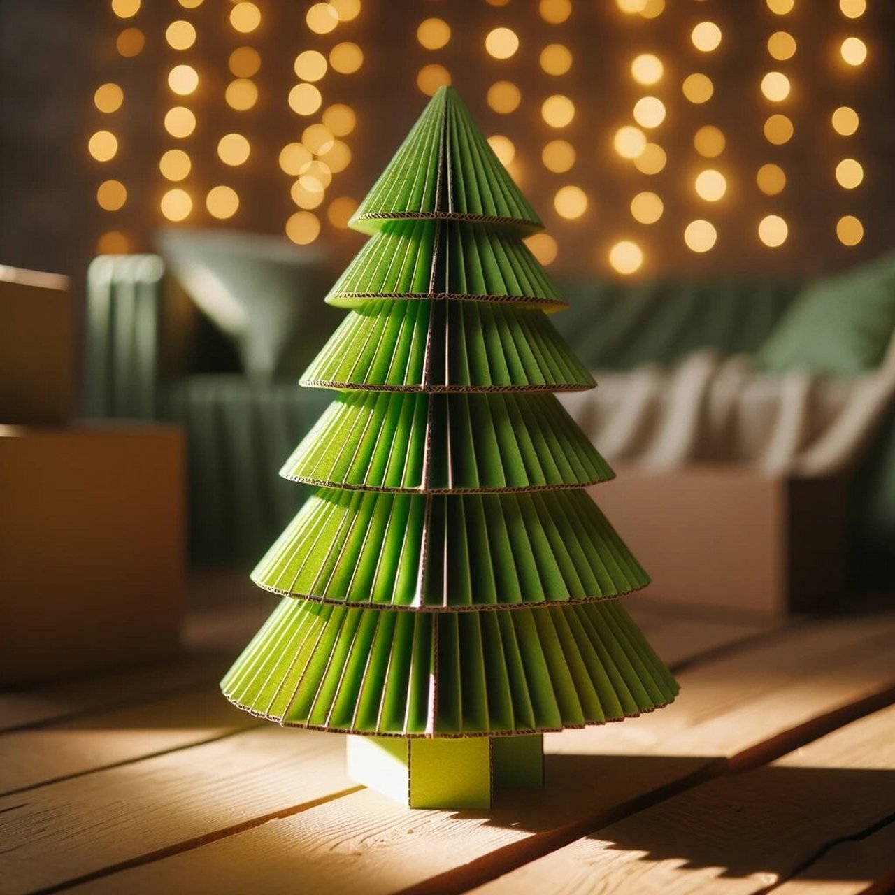 瓦楞纸圣诞树 #纸板圣诞树手工制作# #圣诞装饰# #环保圣诞树# #纸板