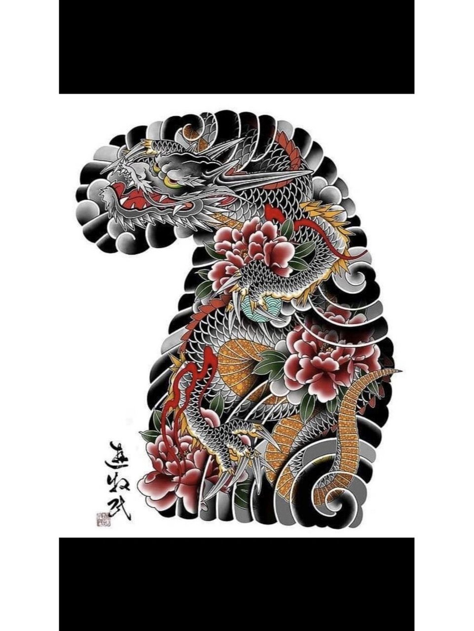 纹身图案分享(半甲龙) 我们每周会更新以 风格 部位 类型 题材 的各种