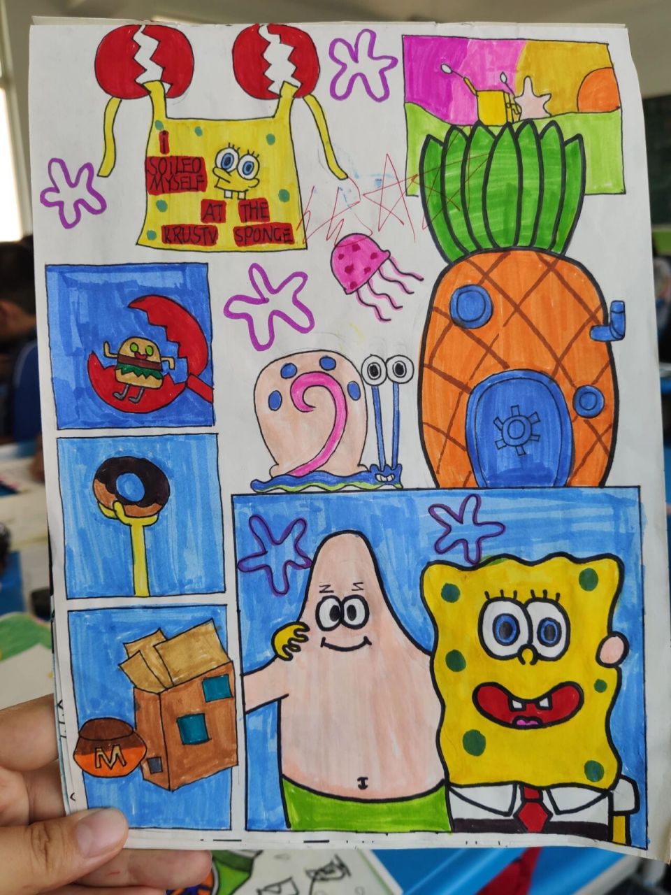 小学生美术作品分享 六年级小朋友美术作品分享第二波 虽然没有基础