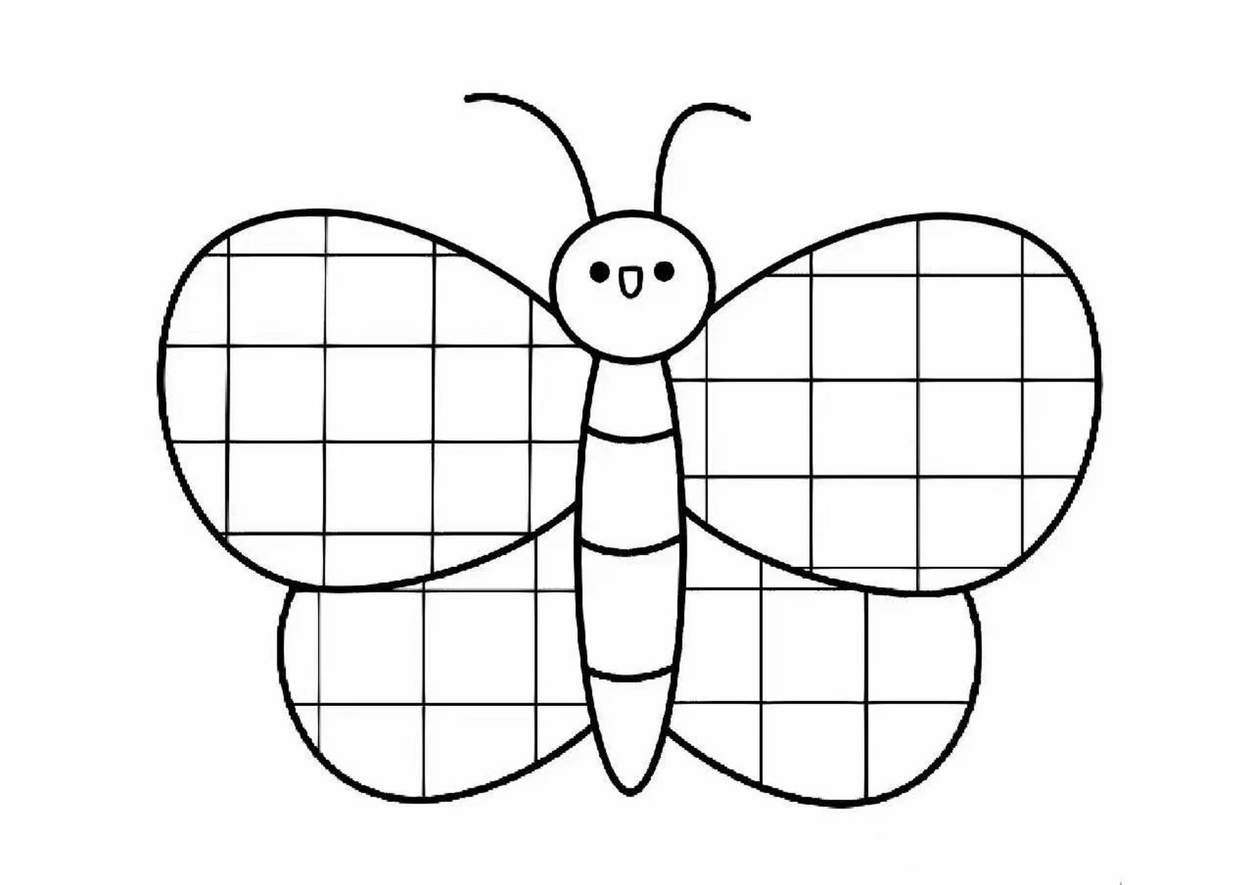 可爱的格子画涂色