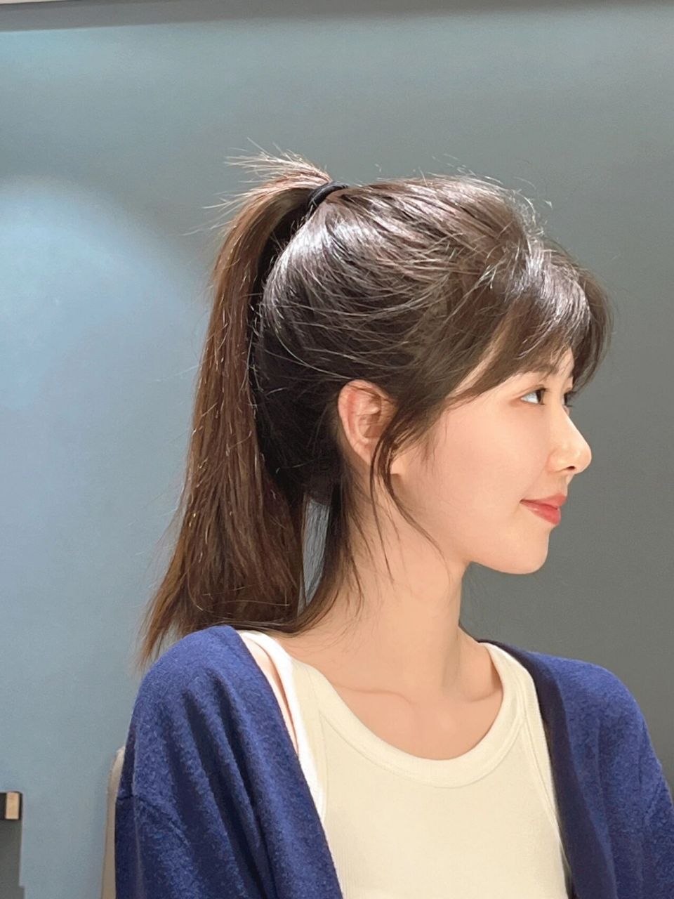 今日高马尾满分～ 扎高马尾一定要留点胎毛刘海,少女感瞬间提升