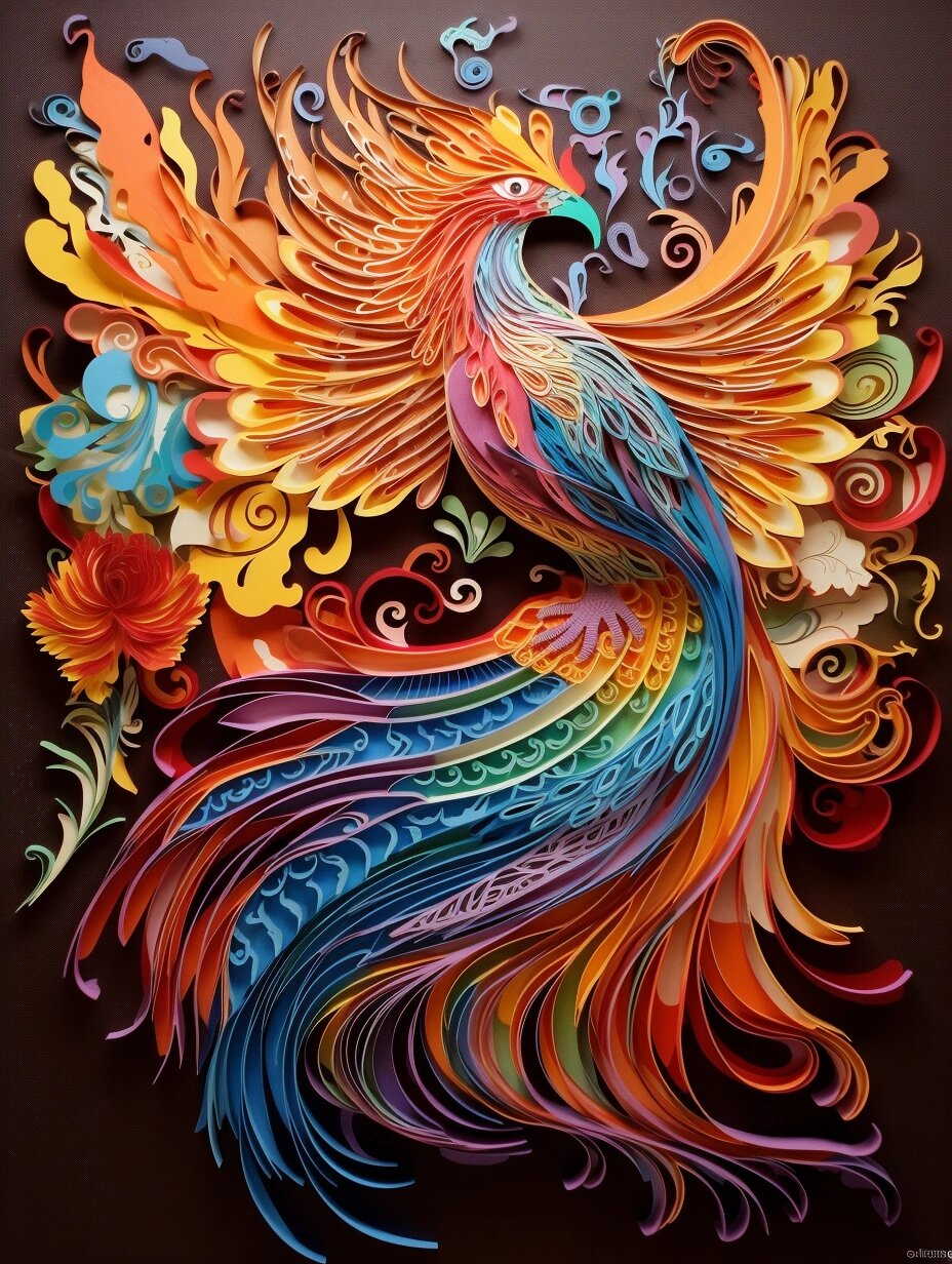 衍纸系列|神兽凤凰 凤凰,亦称?