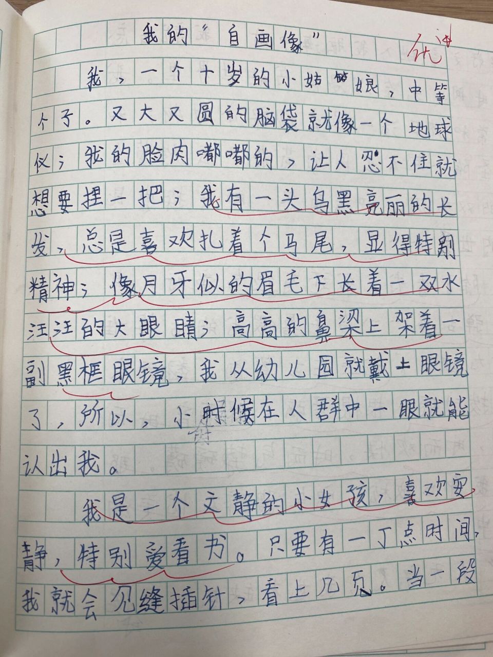 我的自画像作文450字图片