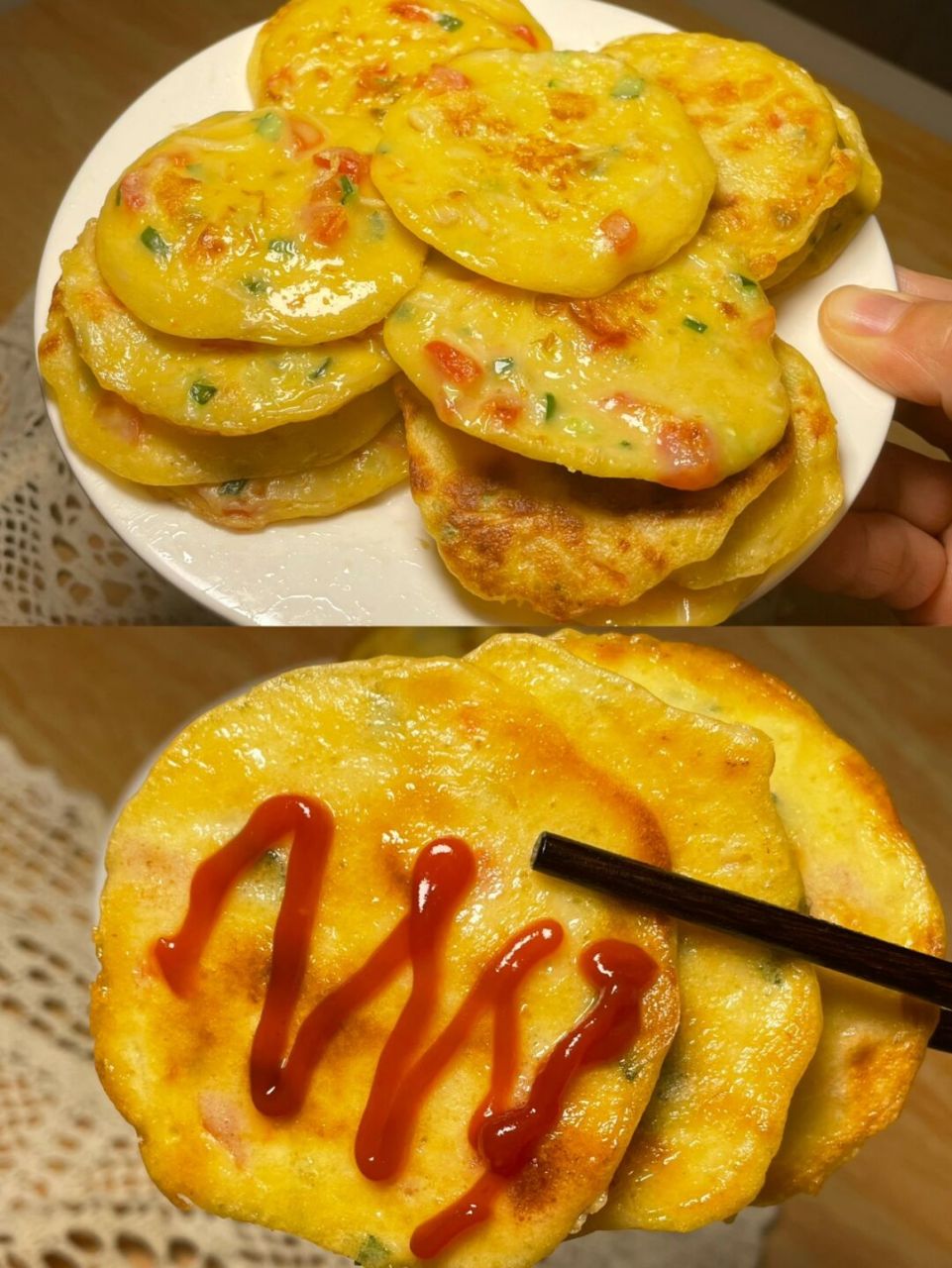 金针菇西红柿鸡蛋饼图片