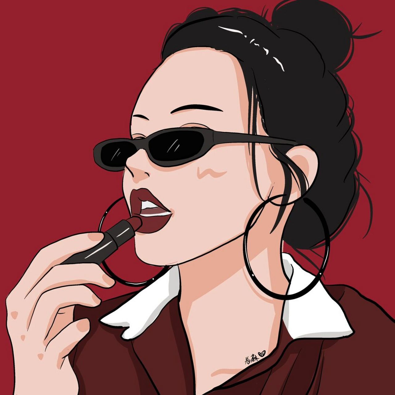 搬运临摹请注明出处 #纯野妆# #笔记灵感#    #手绘头像#    #插画