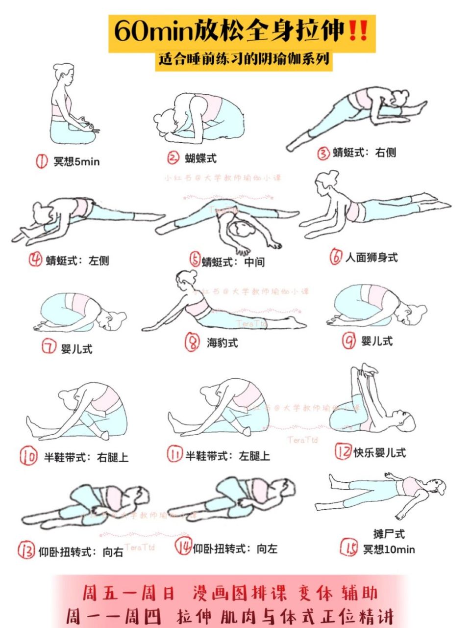 一堂阴瑜伽体式编排图片