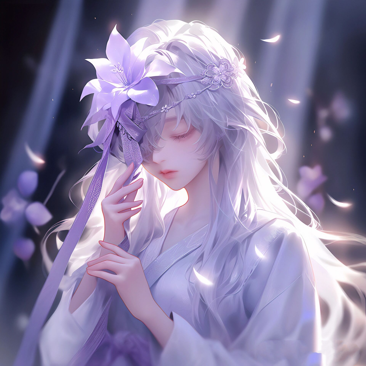 手执莲花,无忧无虑去凡尘!▏古风女生头像