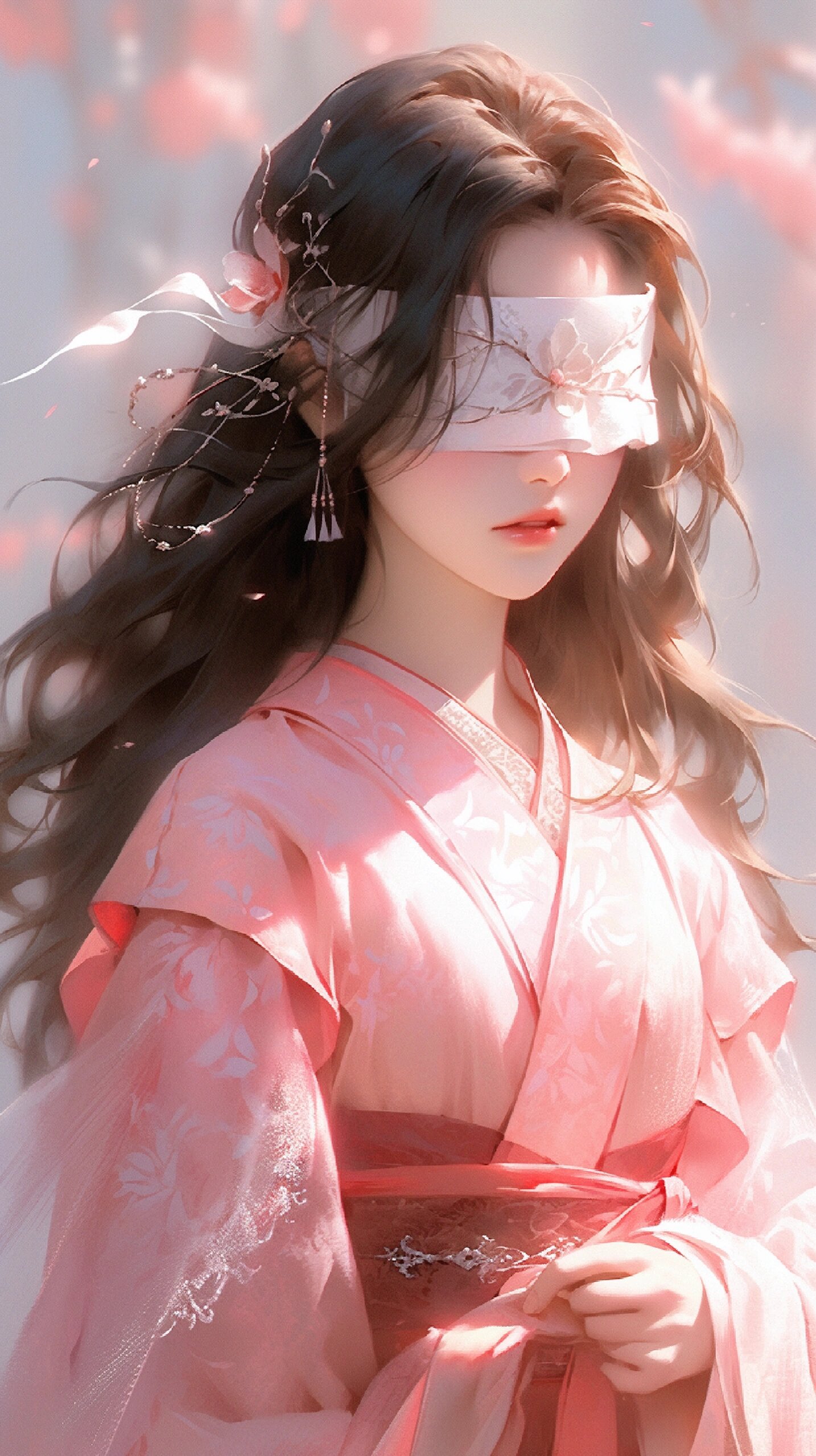 蒙着眼睛的少女