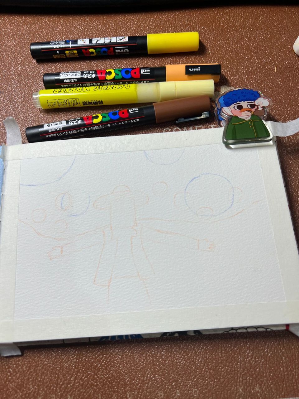 丙烯马克笔(52)梵高的卡通世界(附线稿) 可爱梵高,在线做法 临摹