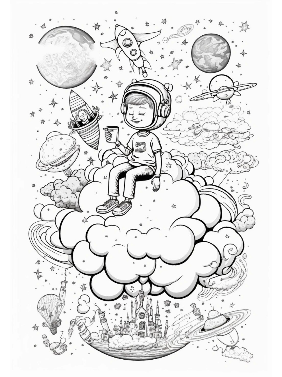 96太空素材,科技素材,赶紧画起来吧 你们要的遨游太空简笔画来