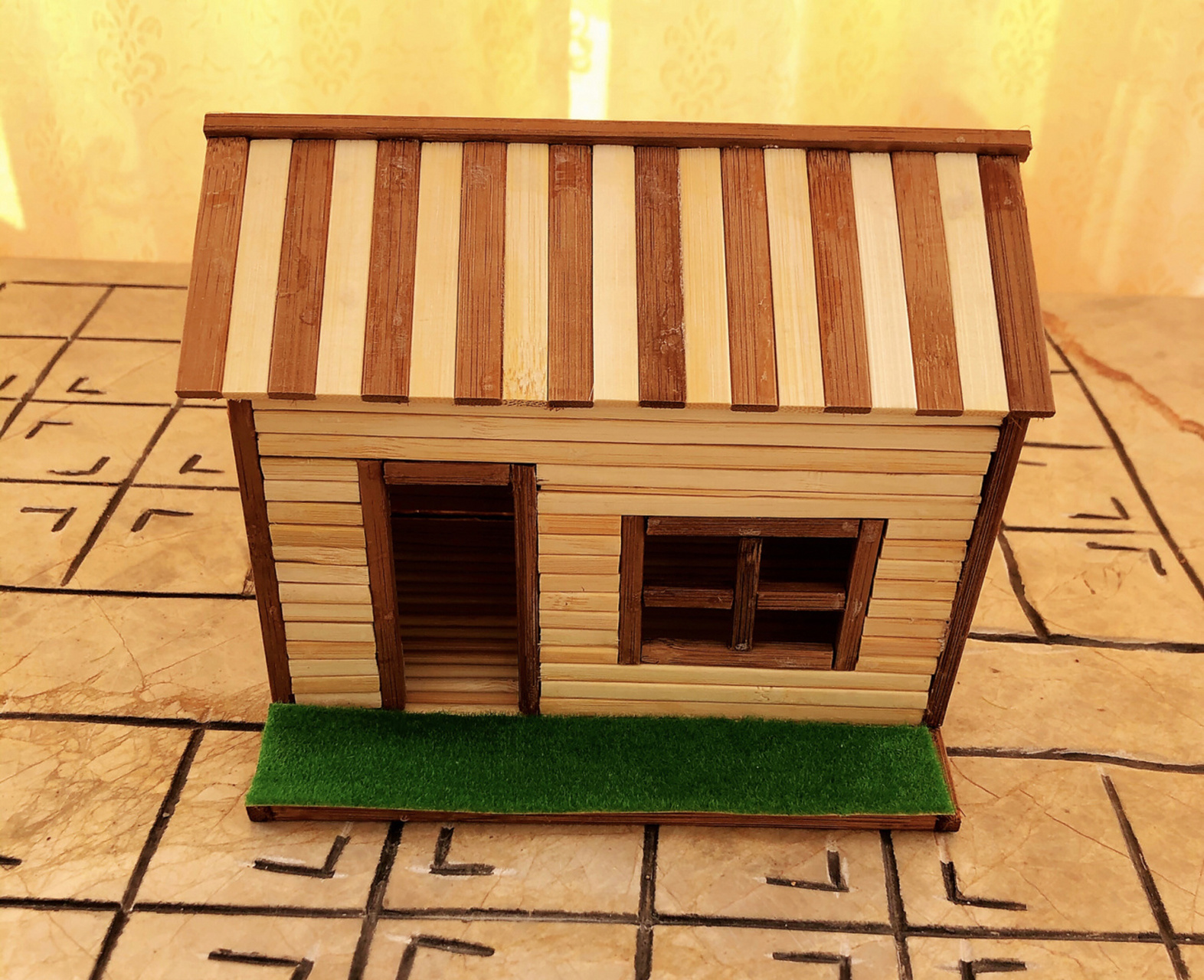 一次性筷子简单小房子 喜欢的关注我哟 #diy手工制作