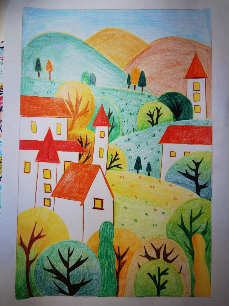 儿童画|彩铅96 彩铅也是非常锻炼基础的哦!