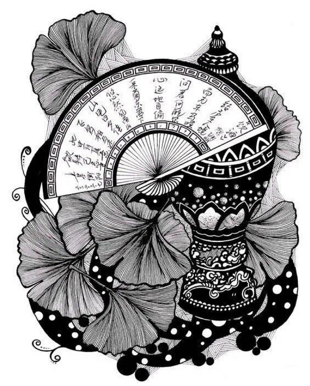 24考研|黑白装饰画素材分享 以上的装饰画元素都可以成为我们画面中的