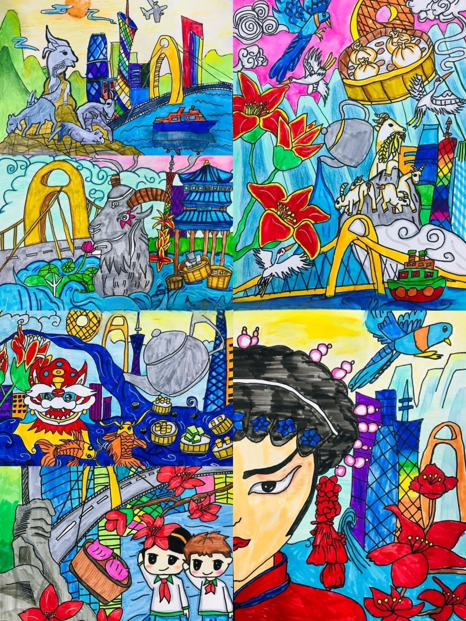 【绘画】学生作品画羊城绘画广州特色广州城市