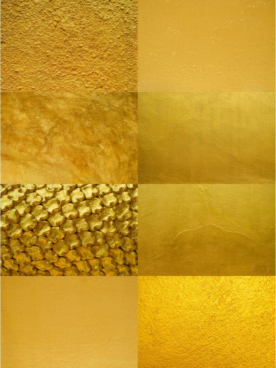 高清铝合金属金箔纹理肌理样机贴图背景 ps后期设计素材 一套黄金金箔