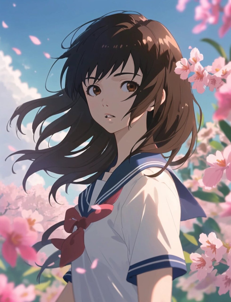 清新校园少女风格新海诚动漫头像壁纸7815 夏日清新校园风,怎么能