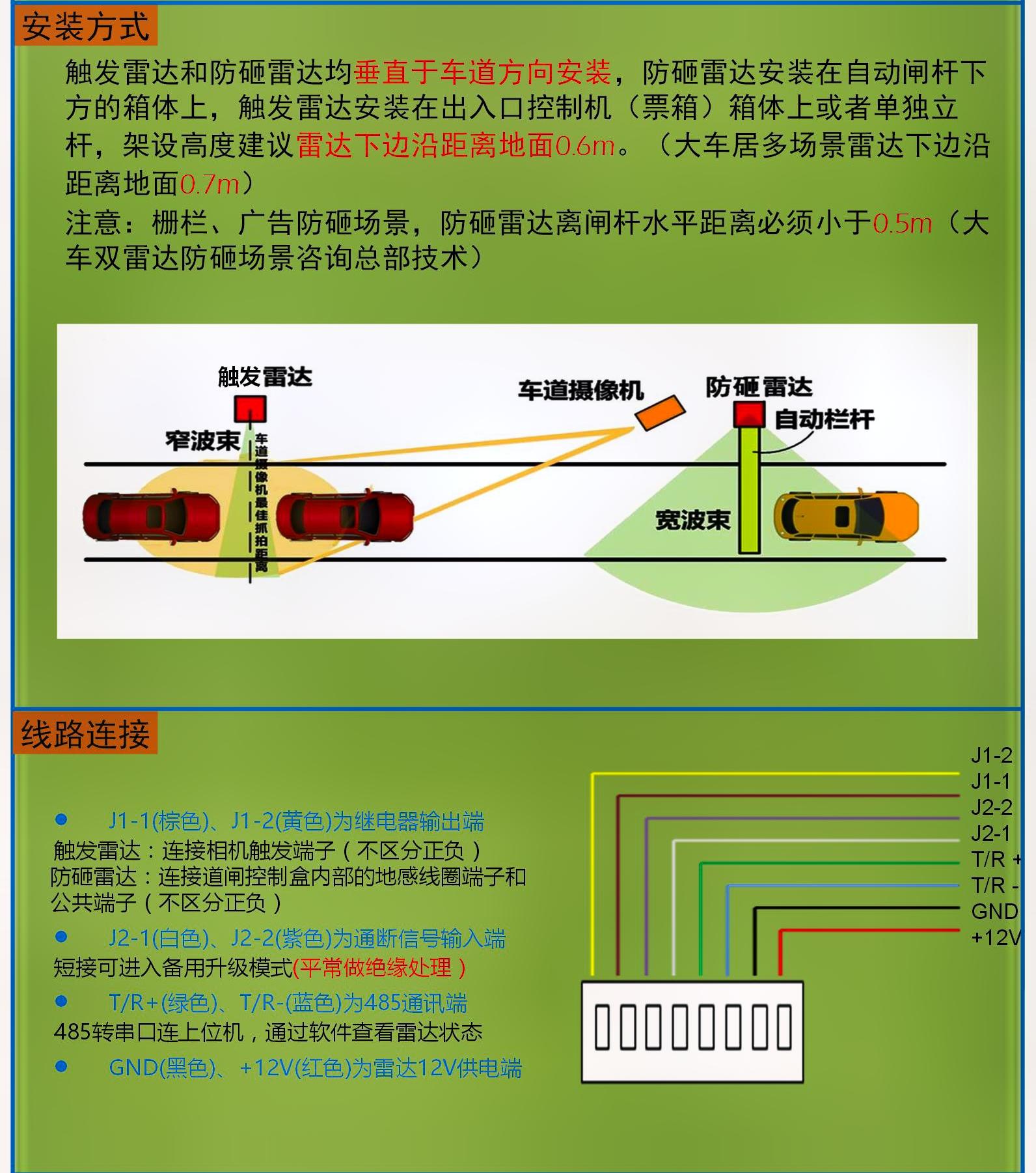 海康威视停车场【ds-tmg03a】道闸雷达安装调试指导