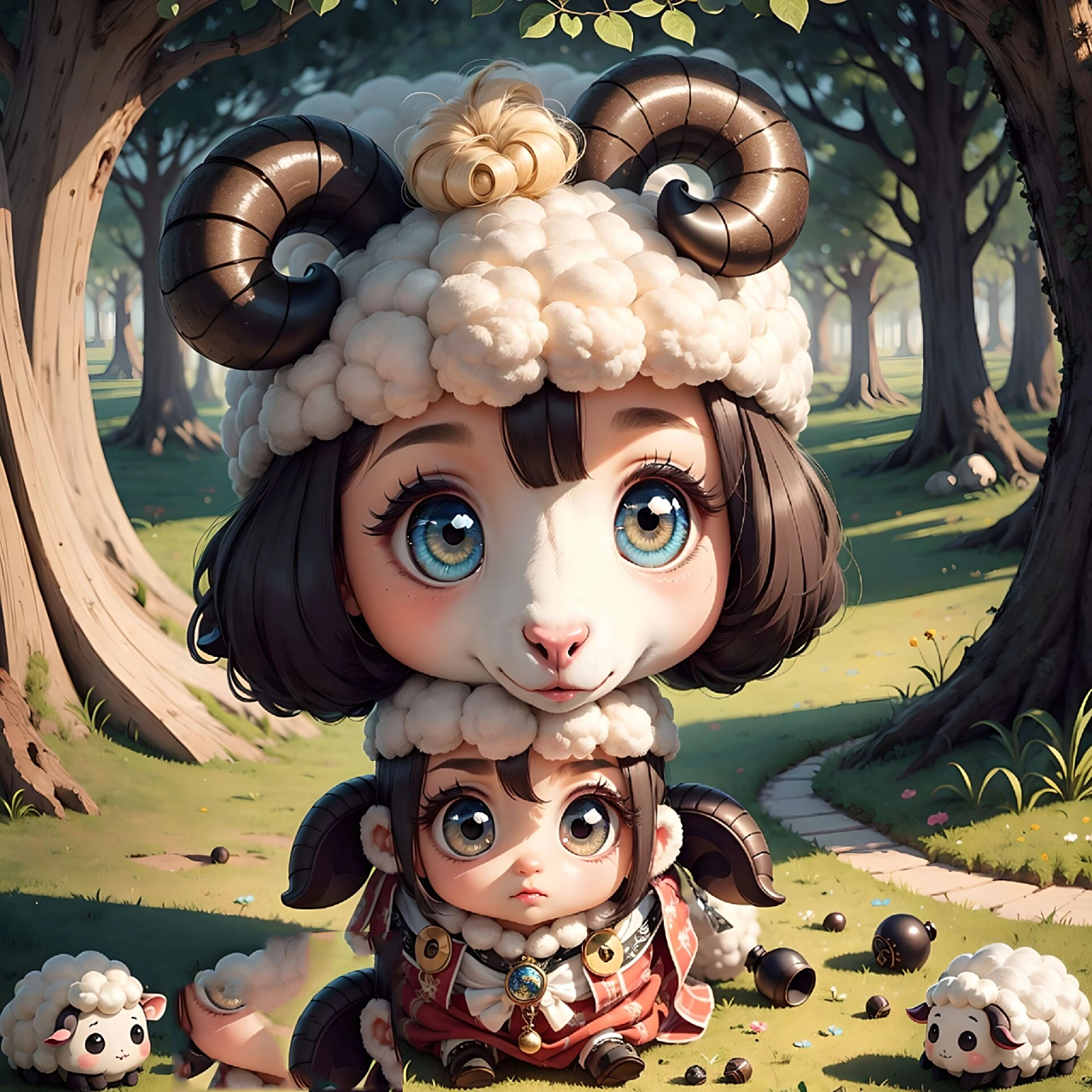 生肖羊的q版拟人头像 hello大家好,今天给大家分享一款超可爱的生肖羊