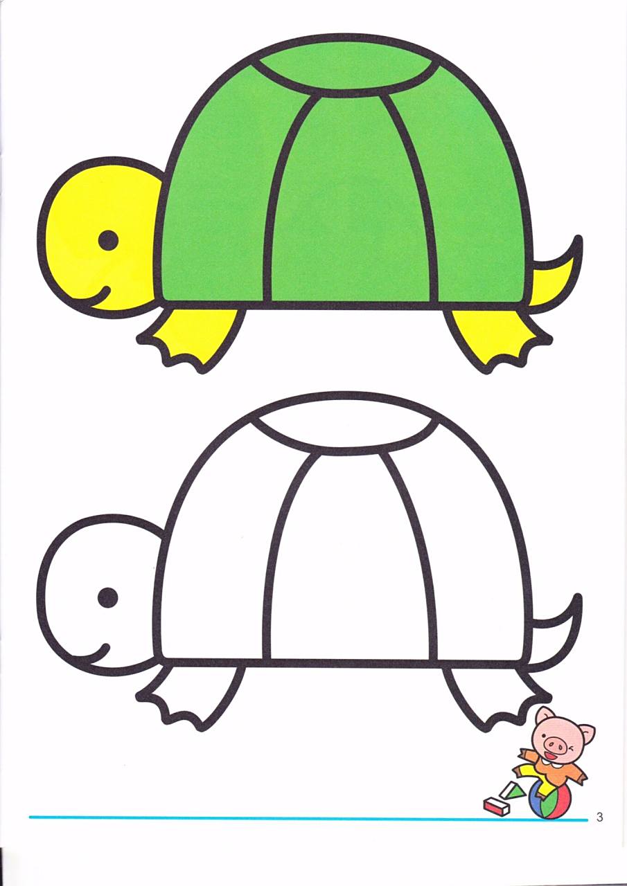 宝宝简笔画涂色图300份 低幼宝宝涂色卡简笔画300份