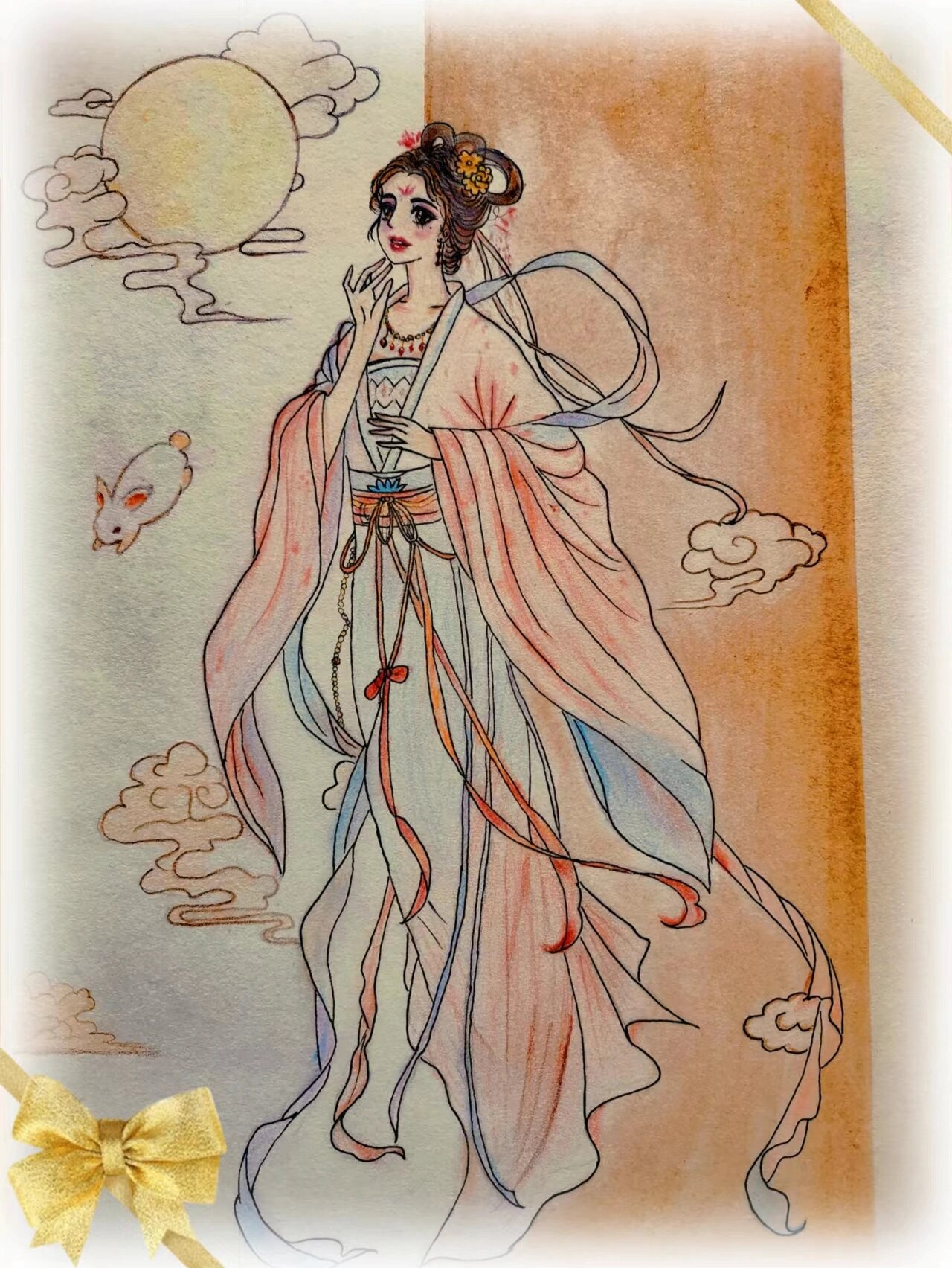 嫦娥|月亮|相思|彩铅