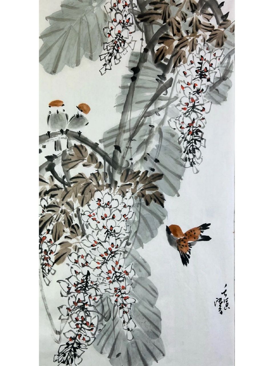 国画花鸟 芭蕉 附带两张临摹作品