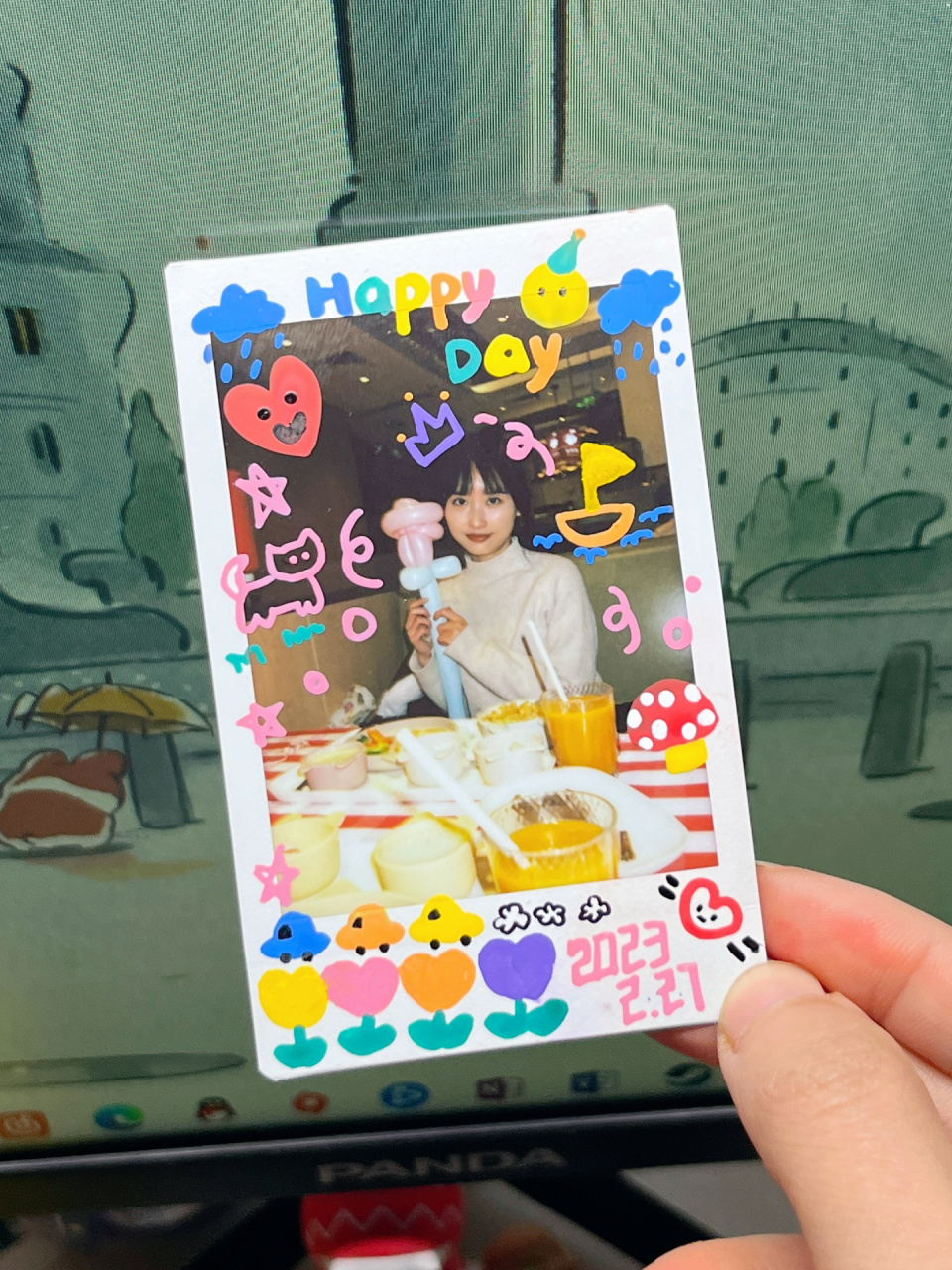 96第一次用丙烯马克笔96涂鸦拍立得照片 酒精擦了好几次,每次出水