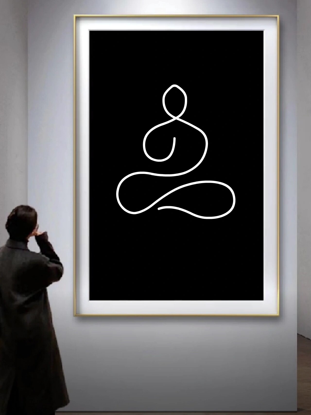 抽象线条画:佛度有缘人