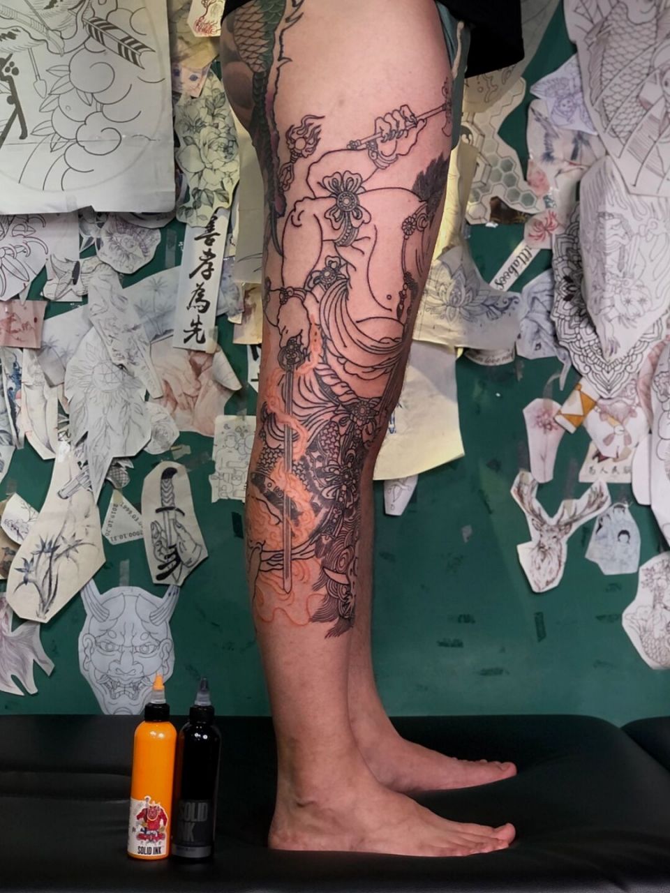 一首六臂,不动明王 #传统纹身# #花腿纹身##不动明王##纹身# #南宁