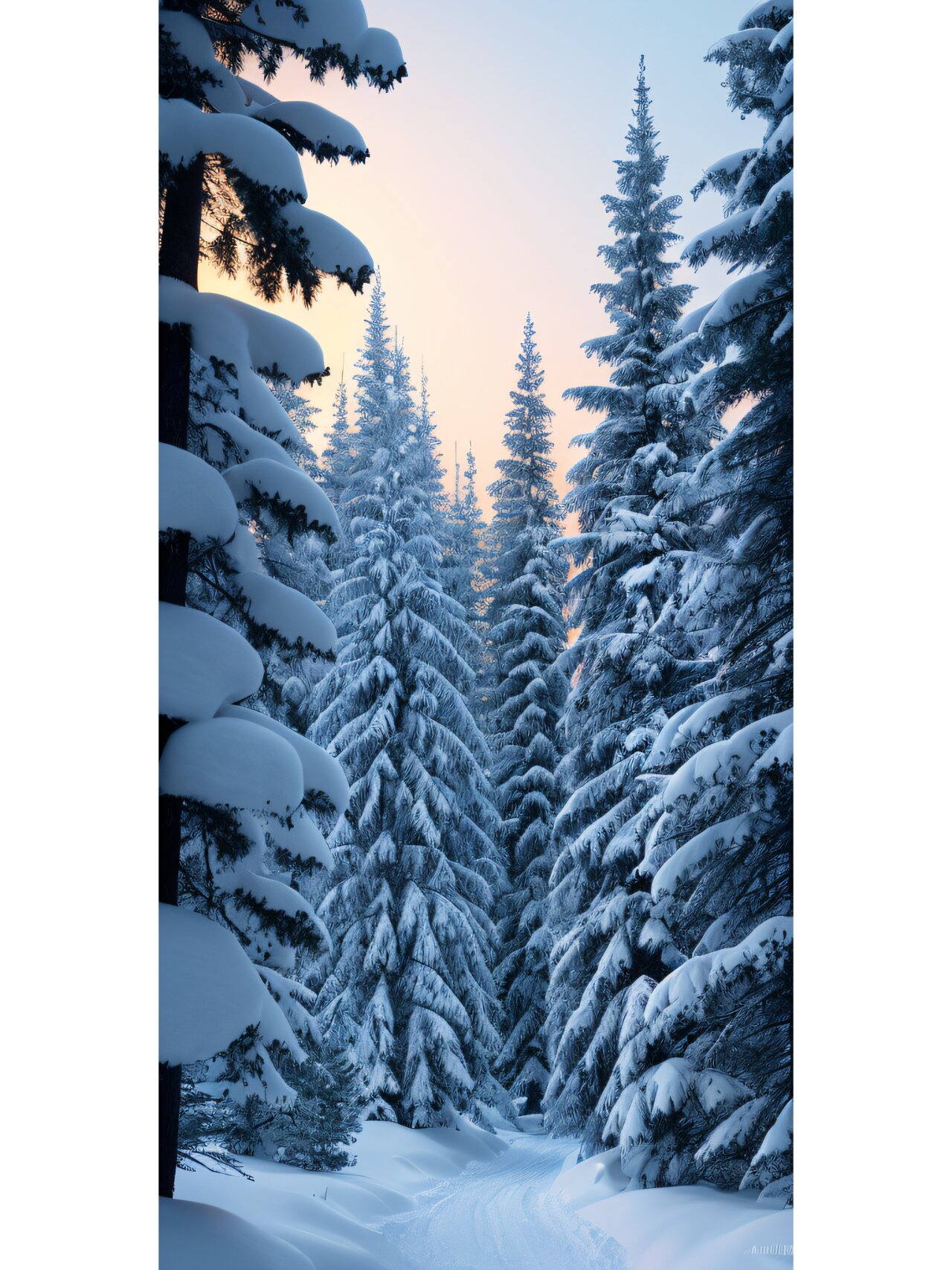 每日壁纸 超美的冬季雪景松林高清手机壁纸