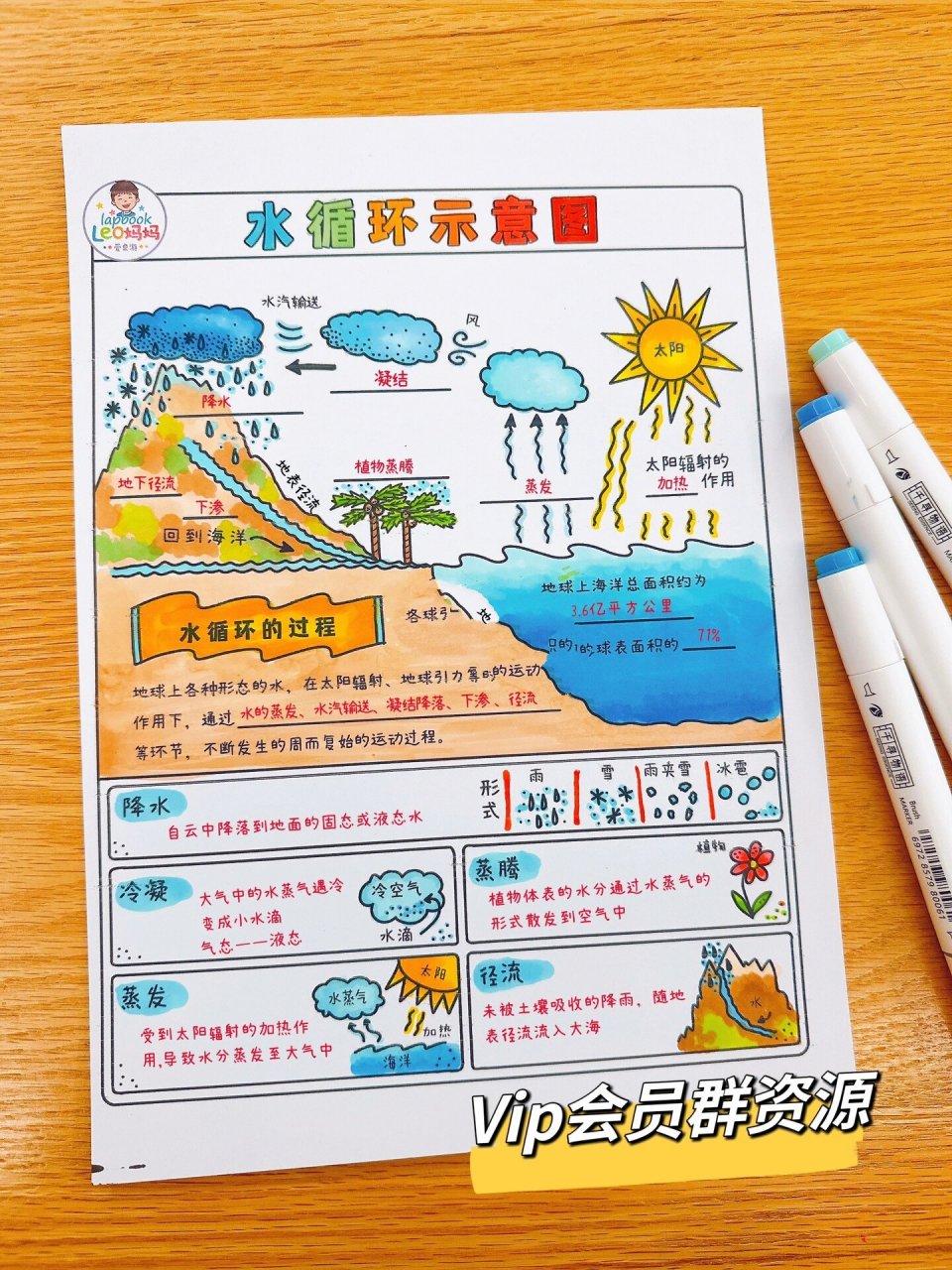 vip会员群资源水循环思维导图  思维导图水循环示意图