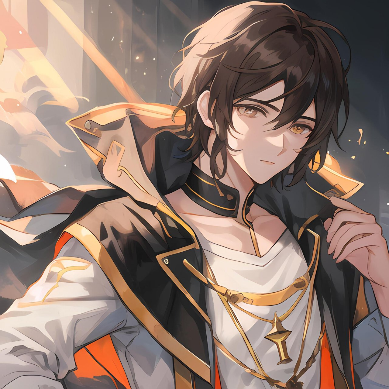 棕发男生头像分享