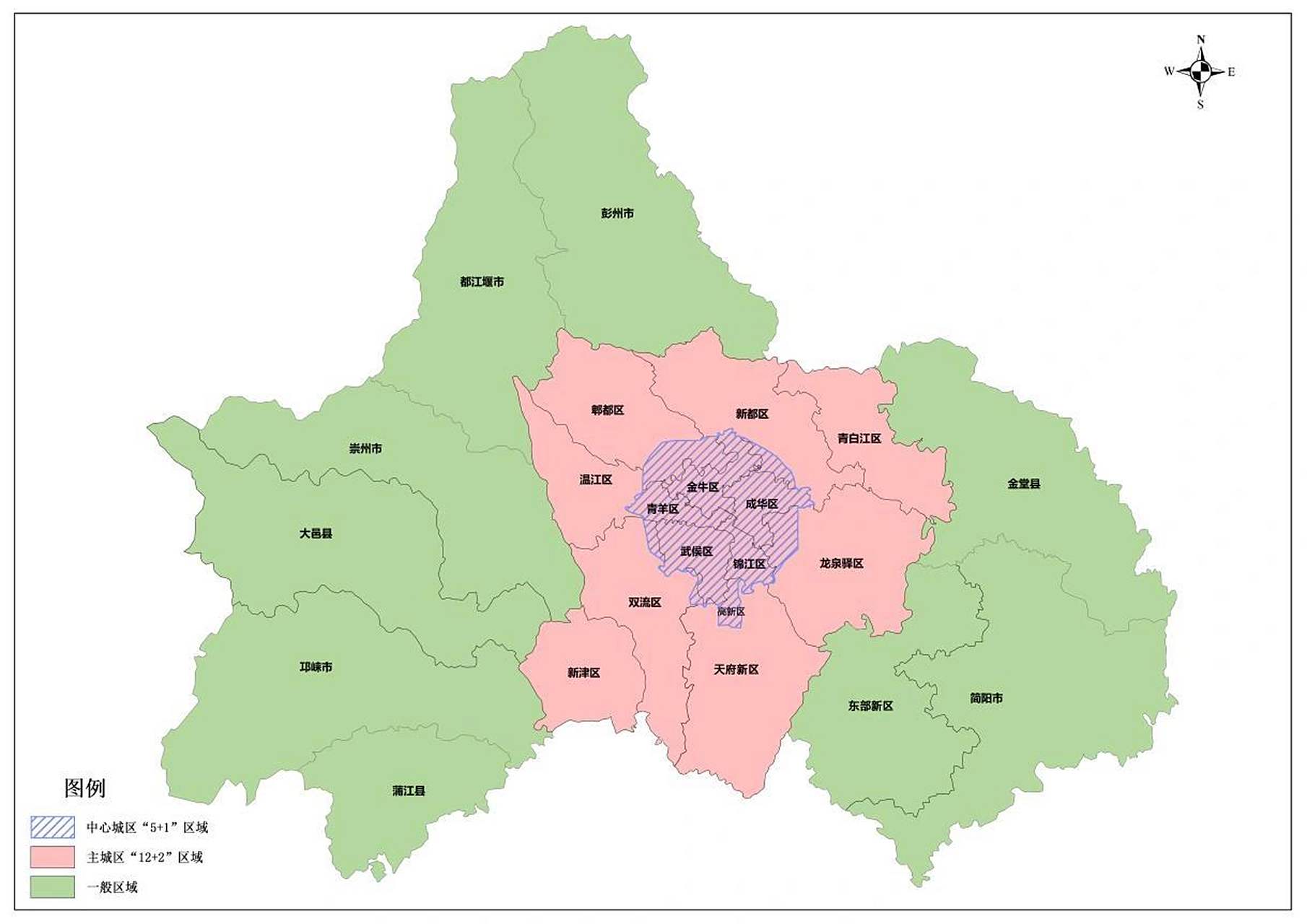 成都主城区分别为哪些?