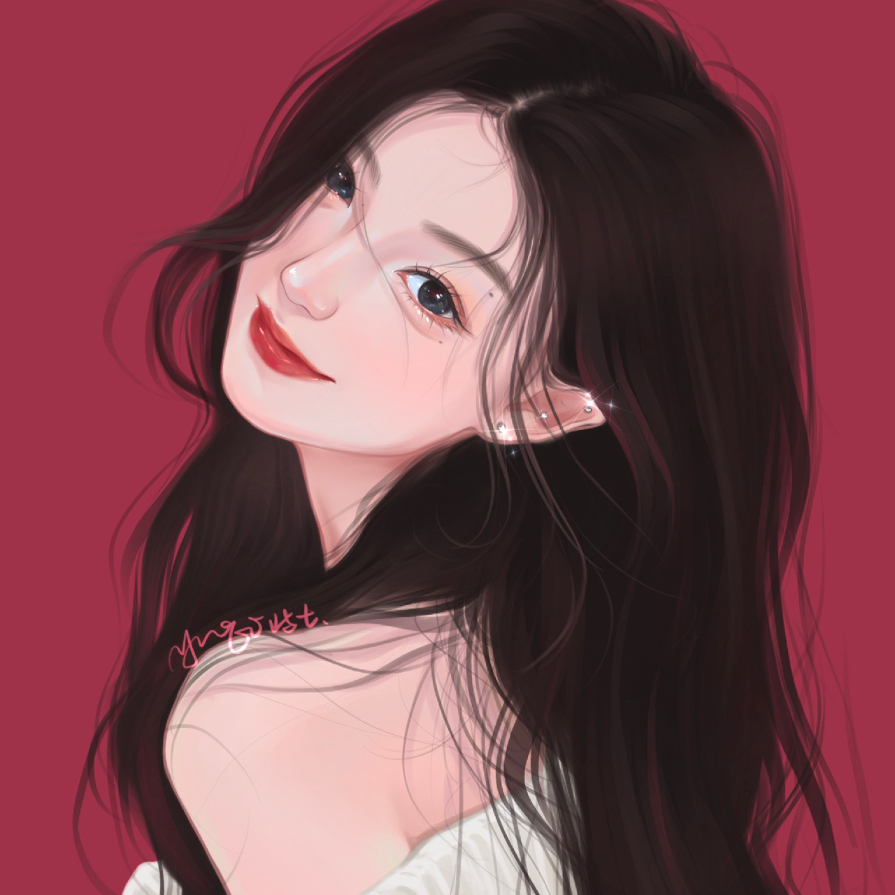 91今天是浆果味～|温柔风手绘女生头像  宝子们喜欢浆果还是白的