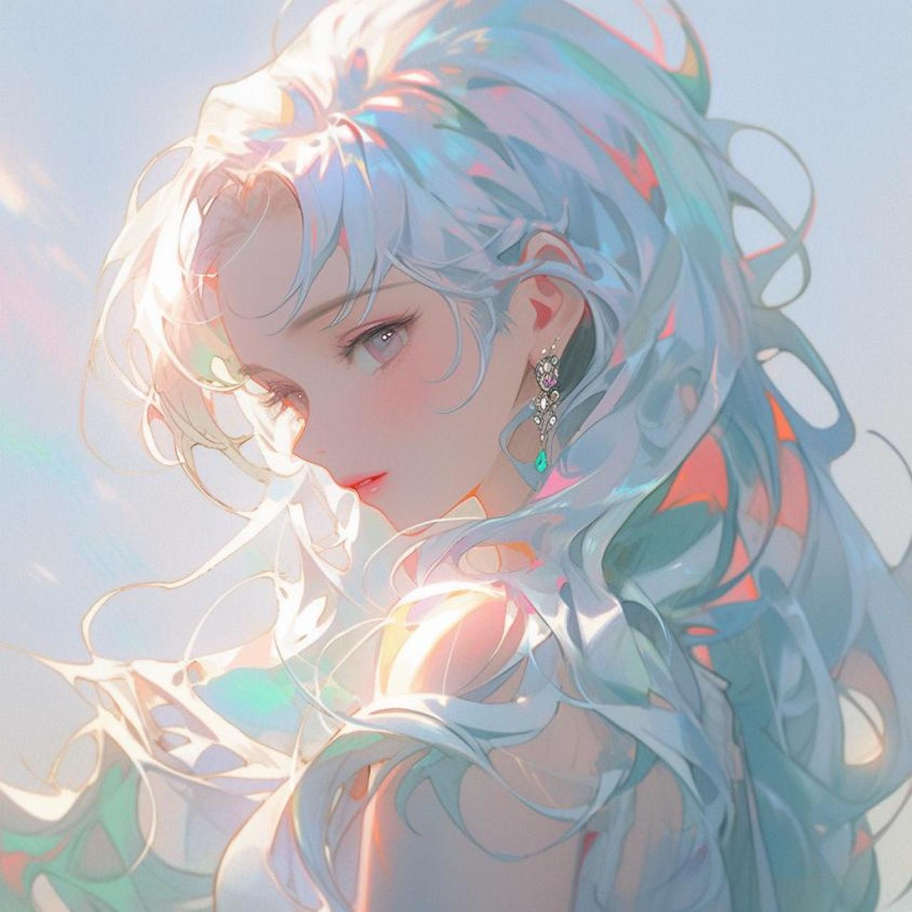 糖果色系美女头像 ai绘画头像女生头像