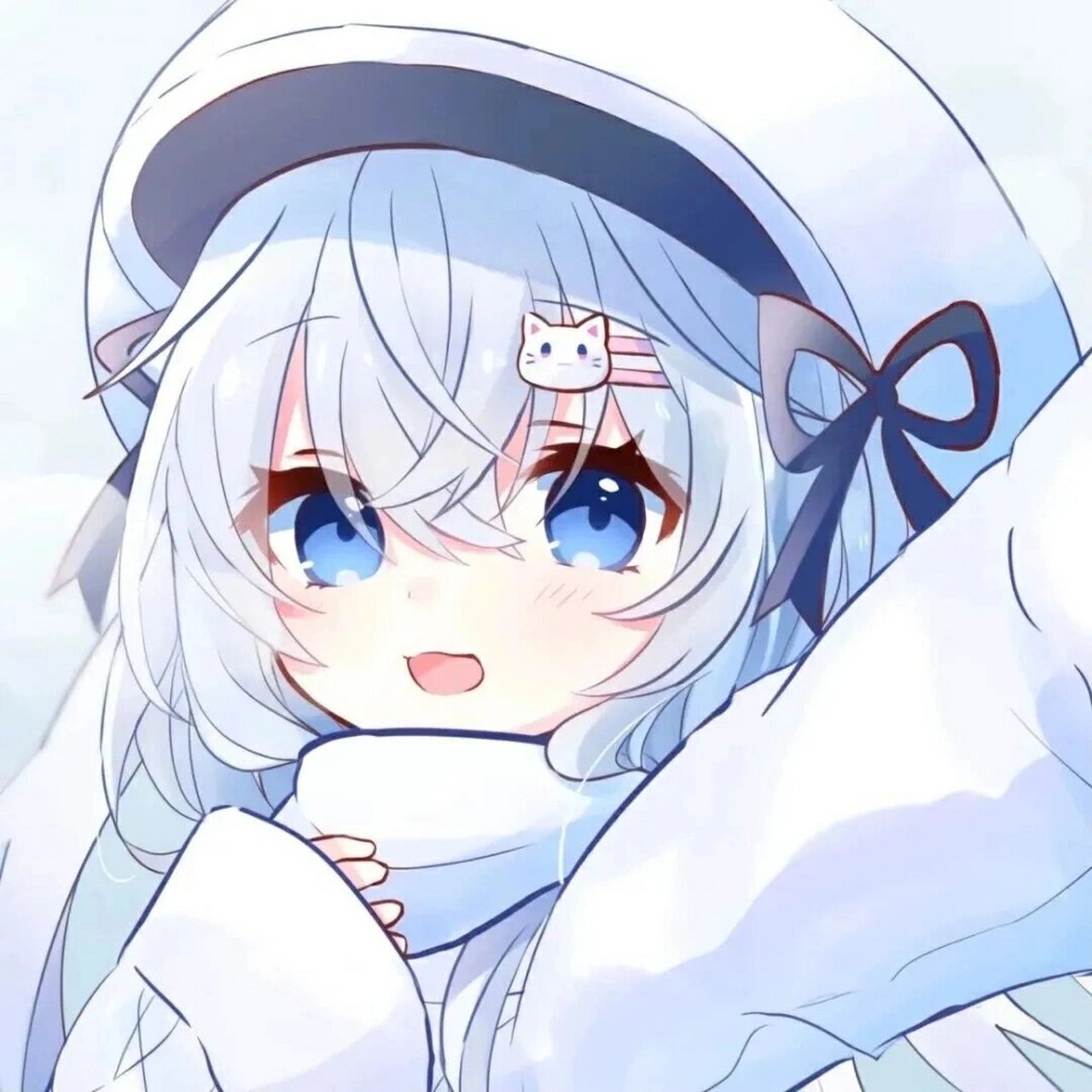 蓝色系动漫女生头像78 那就祝你我有数不尽的鲜花与浪漫   蓝色系