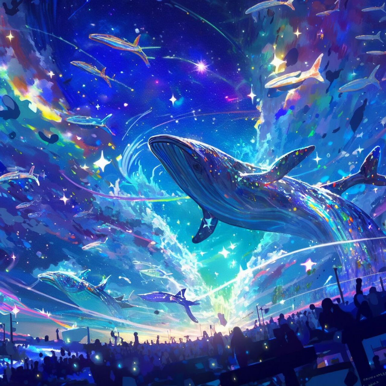 星空鲸鱼头像梦幻星空图片