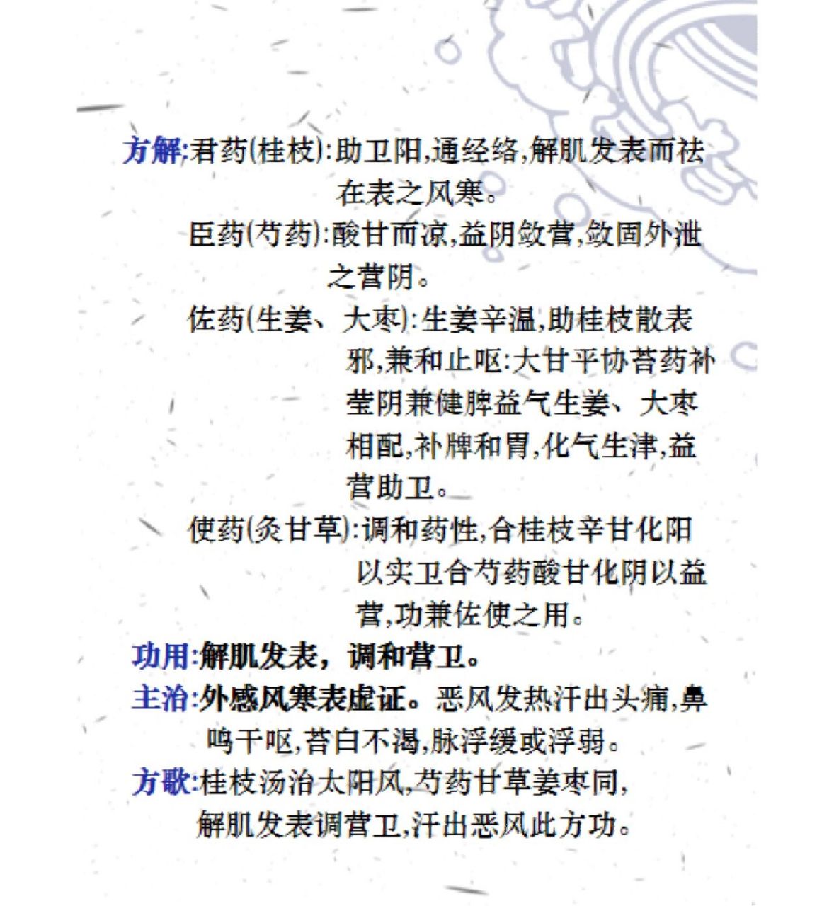一天一方剂    今天是桂枝汤.
