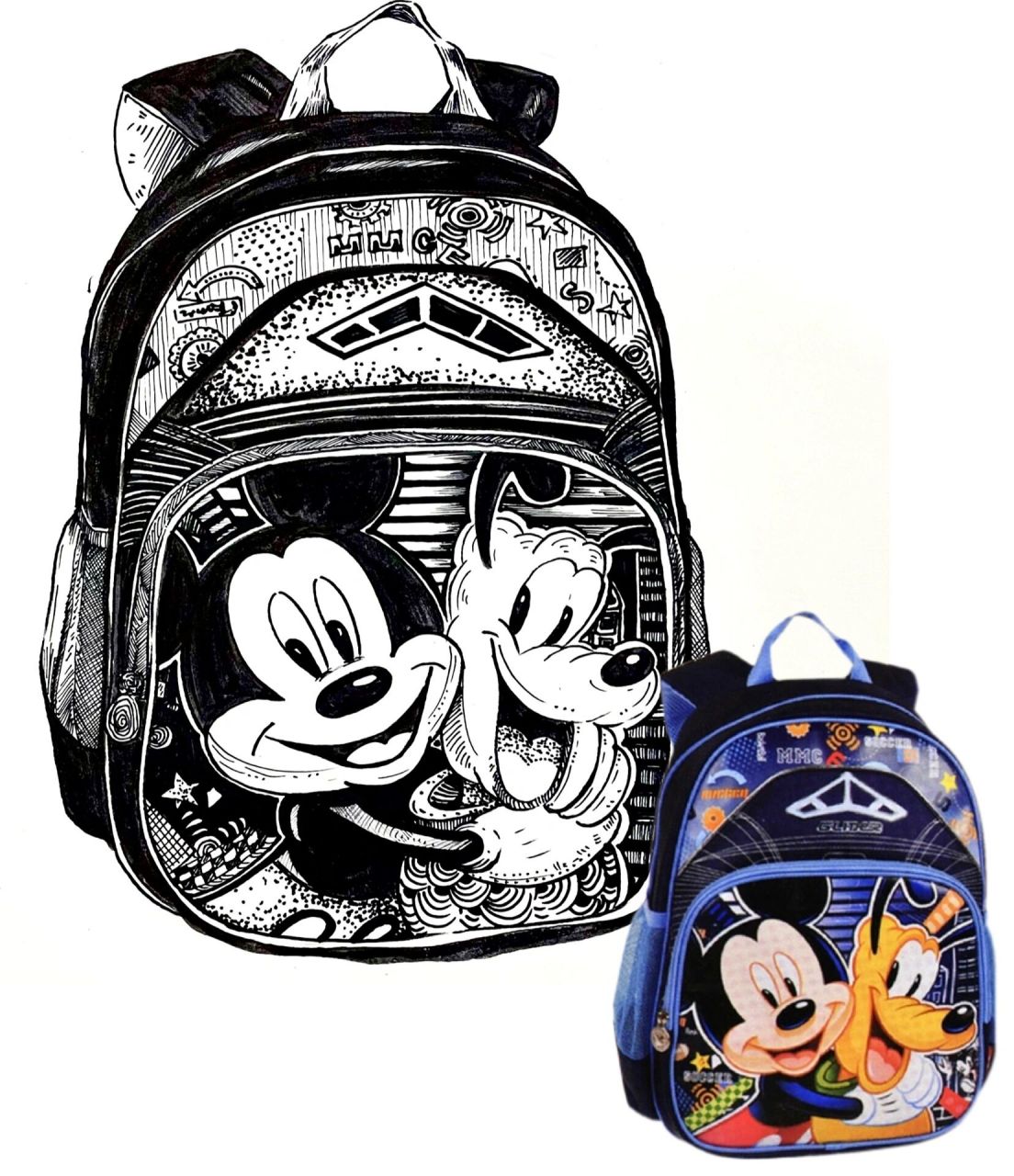 《书包》线描写生 小朋友们画的小书包爱了爱了7815