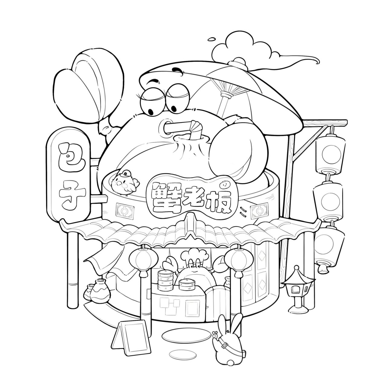 美食插画|包子出锅啦,来笼包子吧?