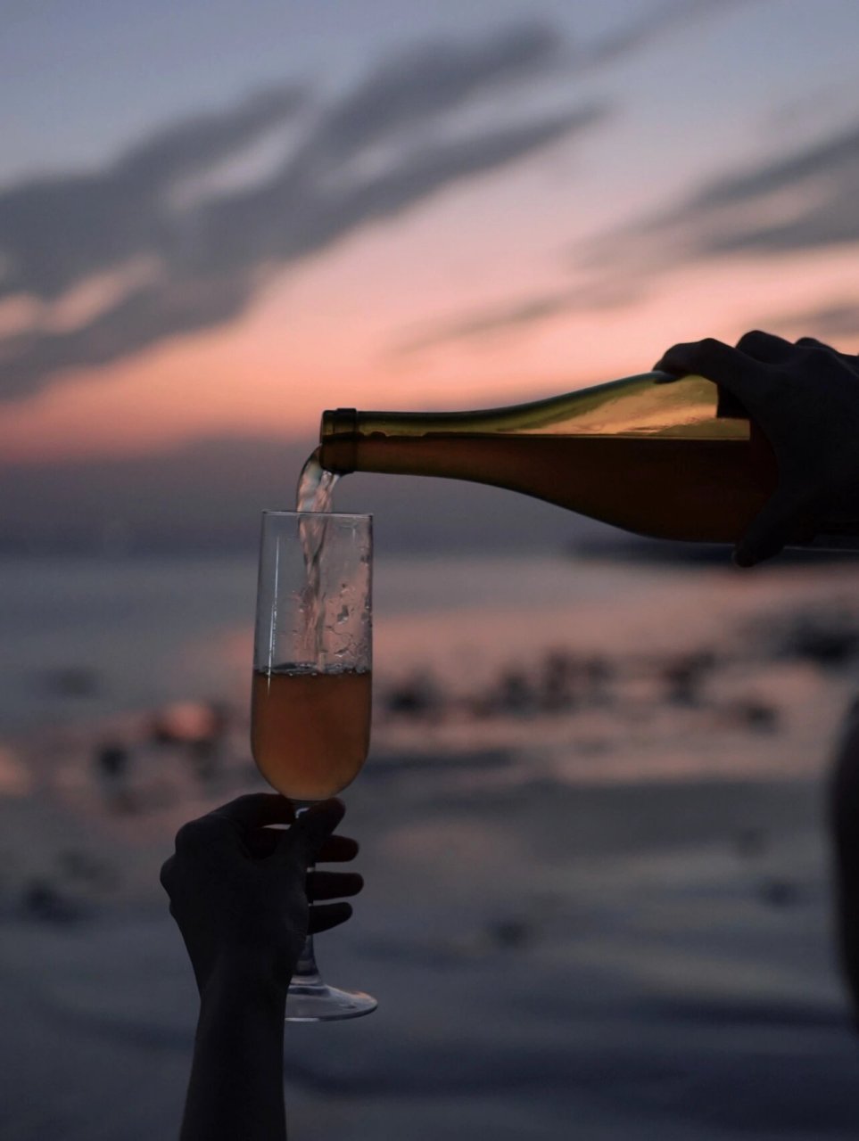 氛围感喝酒|享受孤独从海边微醺开始 带上一瓶酒 来追赶所谓的海边