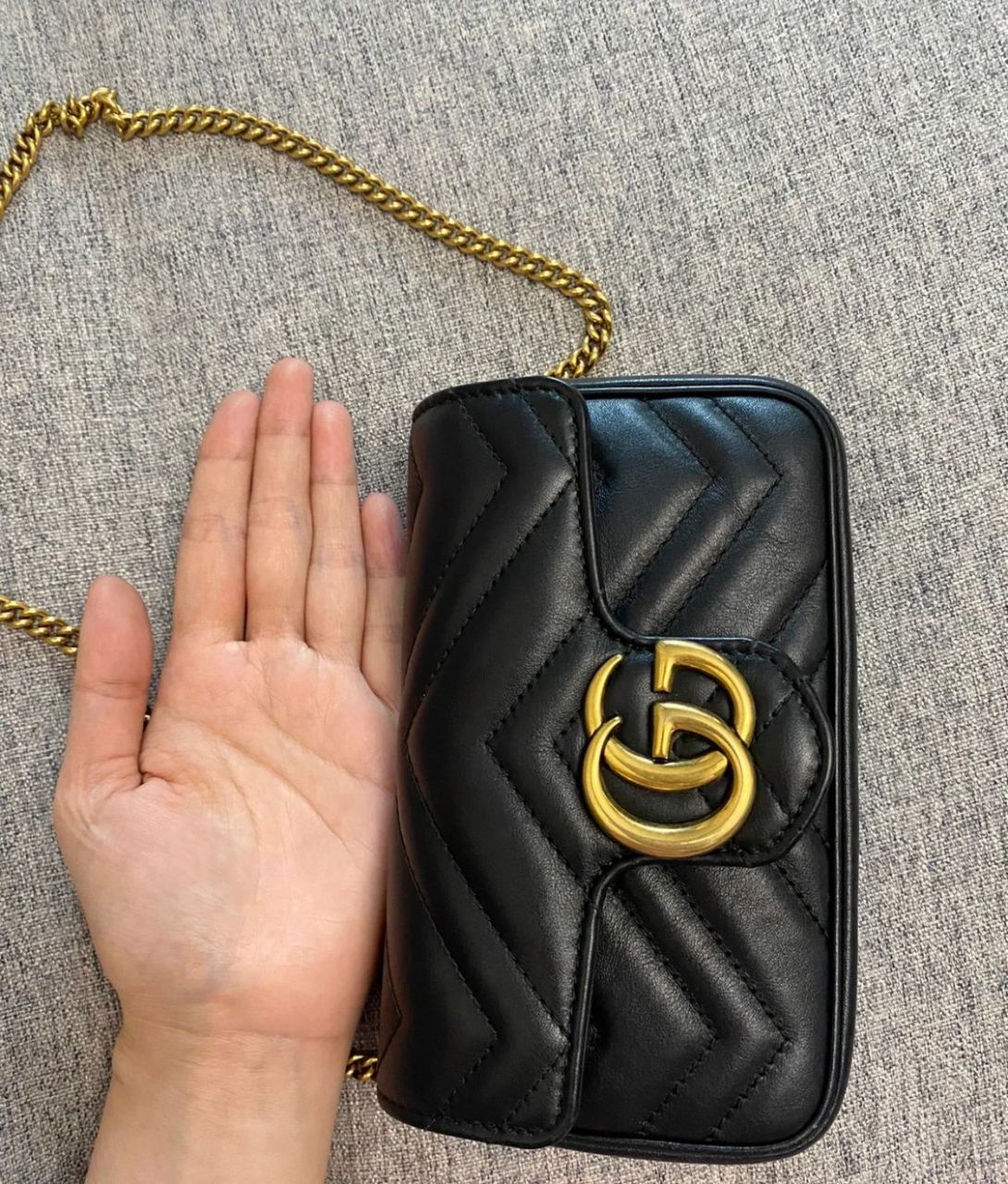 gucci marmont 马蒙中号小号mini该怎么选 首先给出大家一组尺寸数据