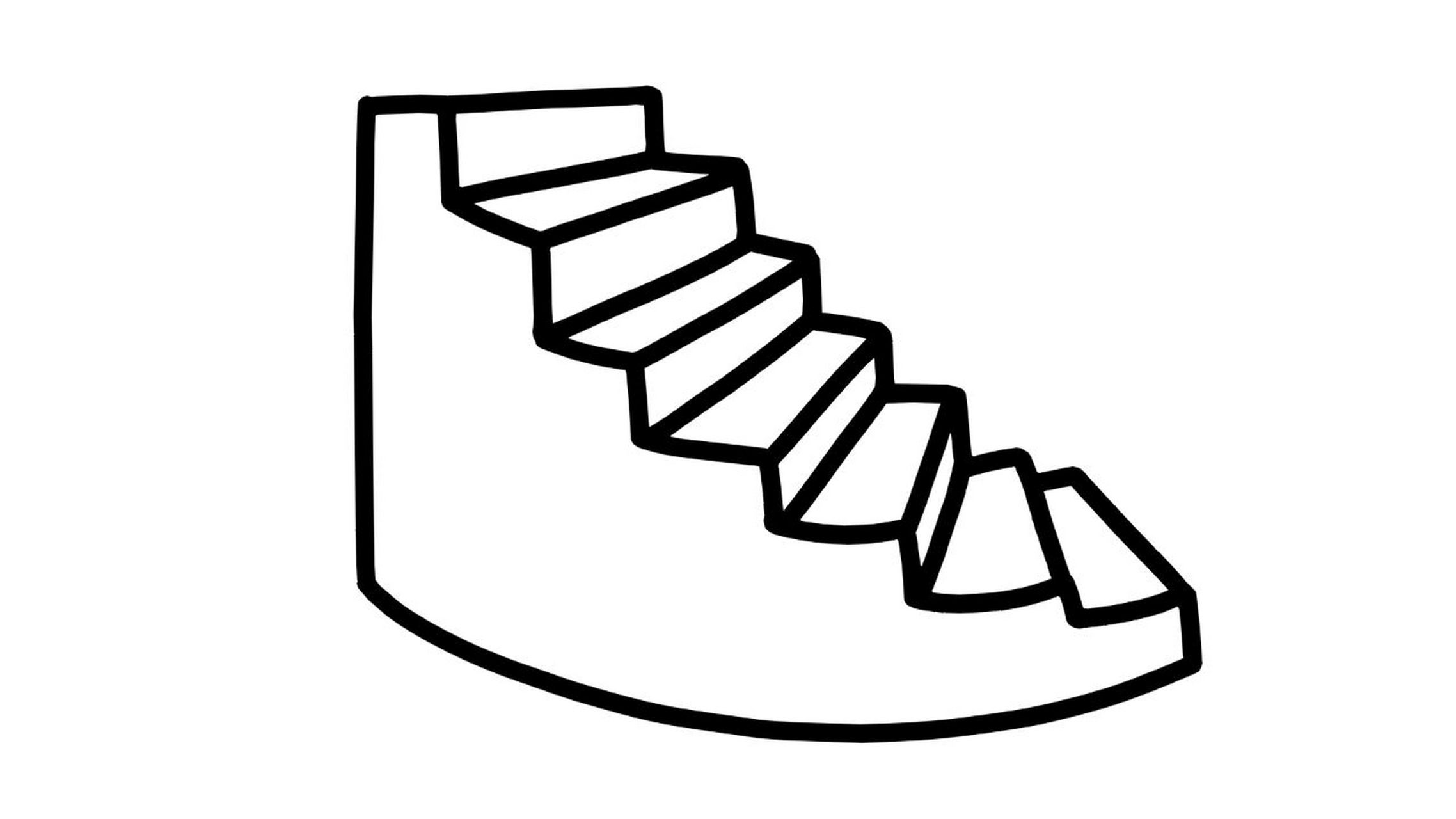 【简笔画素材分享36】4款不同造型的楼梯 分享4款卡通小楼梯02 高清