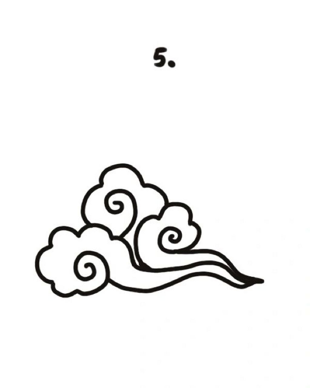 95手绘教程|如何画一朵祥云?