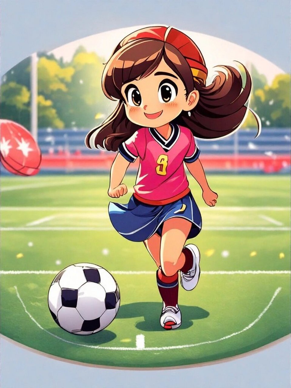 绘画素材 踢足球女孩 漫画人物,儿童画人物,动漫人物临摹图片分享