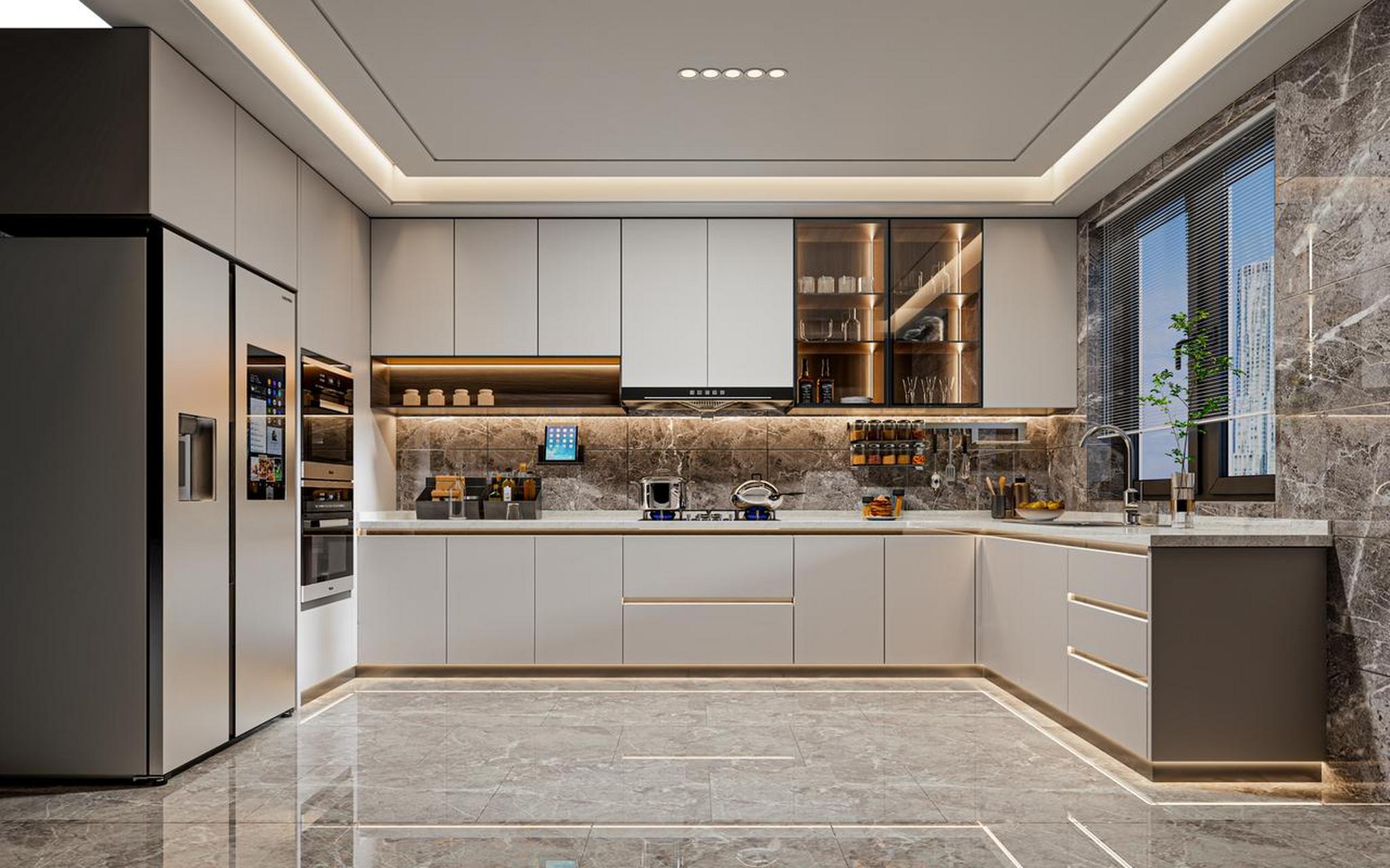 什么样的橱柜好看 装了灯的橱柜更显高级耐看 柜内装灯 不仅能够照亮