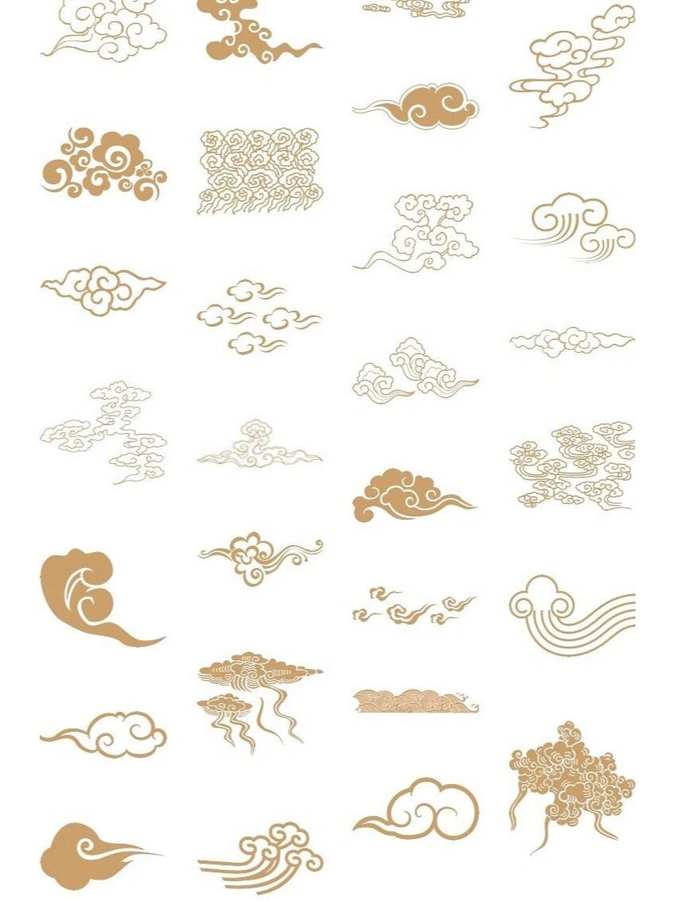古风素材 传统纹样 云形纹饰 云纹素材 中国古风 祥云图案 花纹底纹