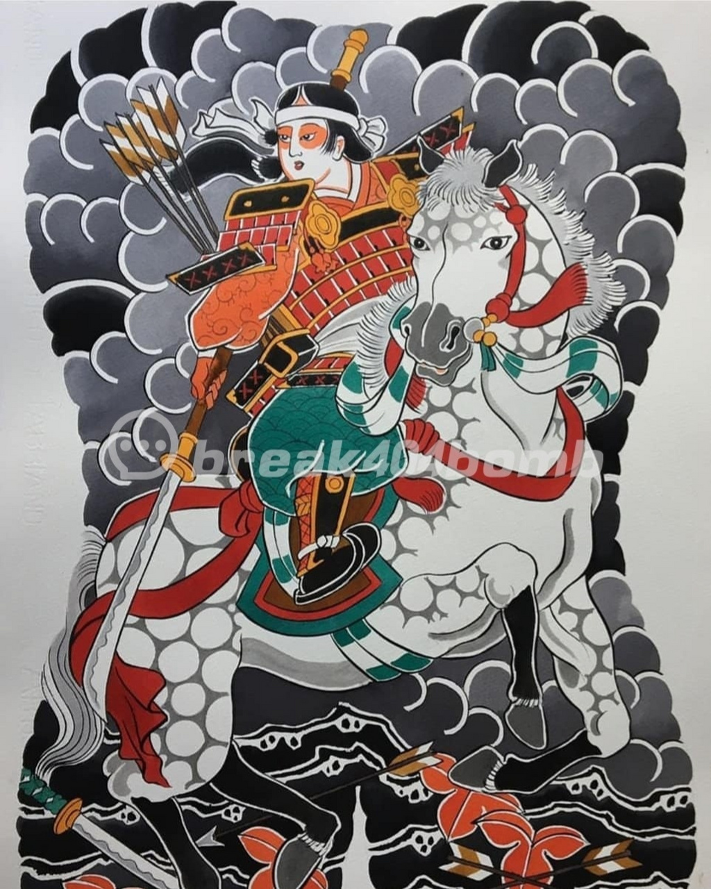 满背武士纹身丨日式满背纹身手稿 日本武士,是源于日本的一种独特文化